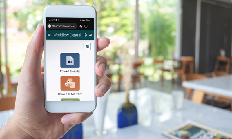 screenshot of Xerox Workflow Central